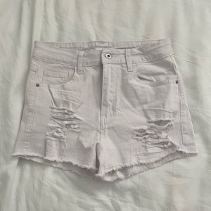 White jean shorts